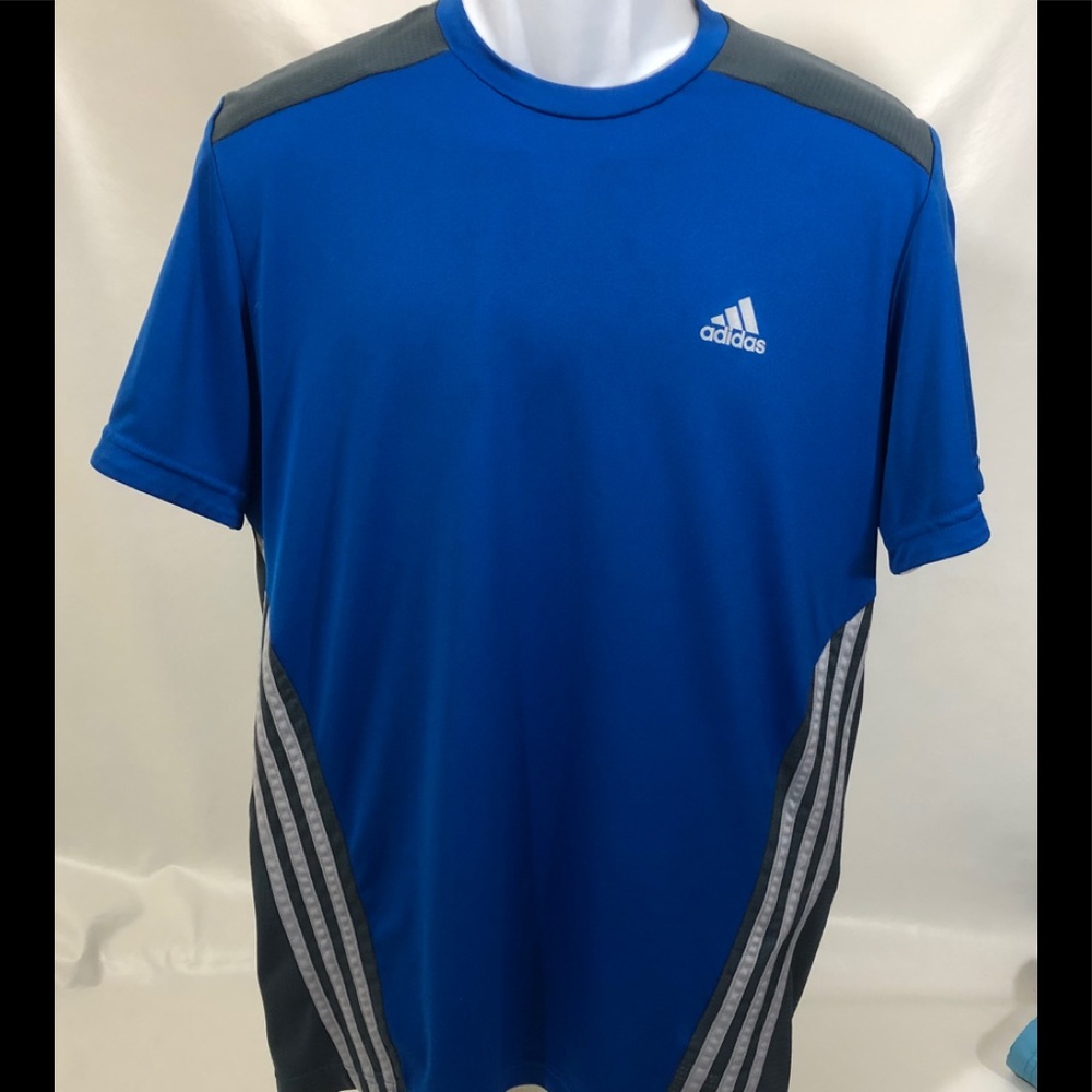 Adidas shirt blue and gray size medium